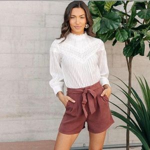 Vero Moda Tencel Loose Fit Shorts in Marsala